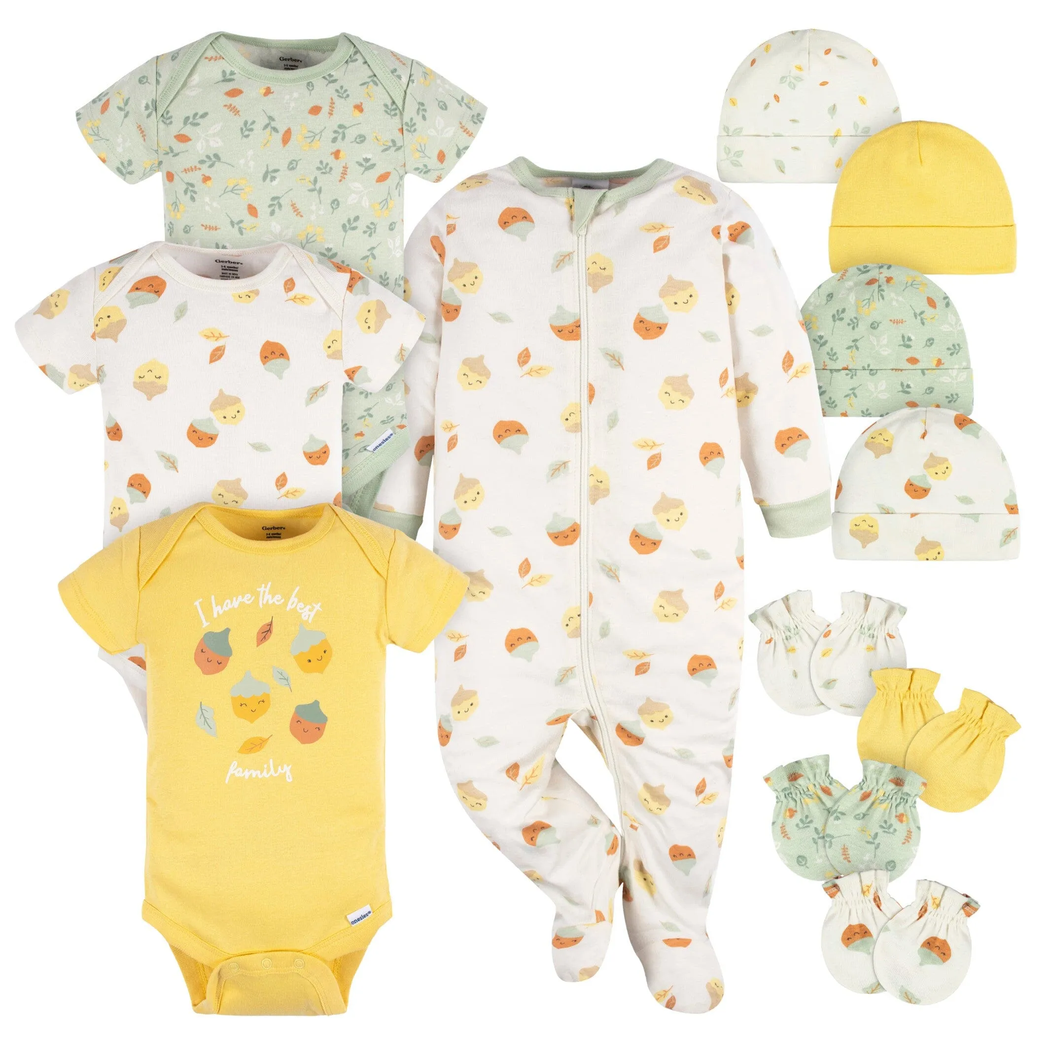 12-Piece Baby Girls Acorns Layette Bundle