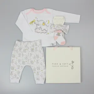 4pc Gift Set -  Pink Elephant  (0-6 Months) (PK6) H13665