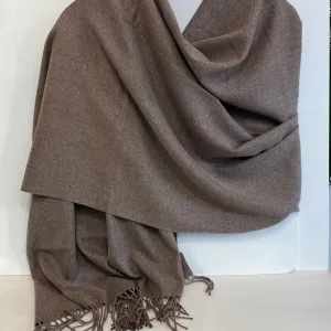 Aggie Cashmere Mix Wrap - Dark Taupe