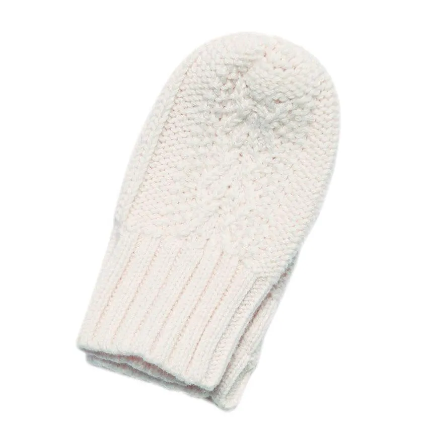 Angel Dear, Cable Mittens - Ivory