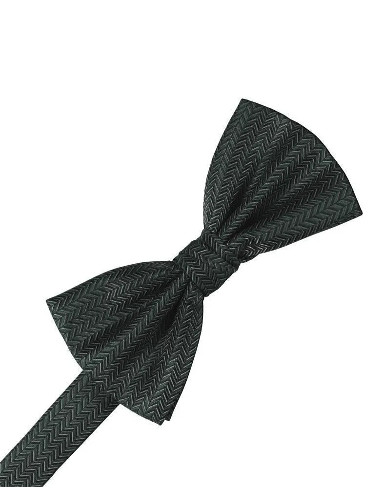 Aqua Herringbone Bow Tie