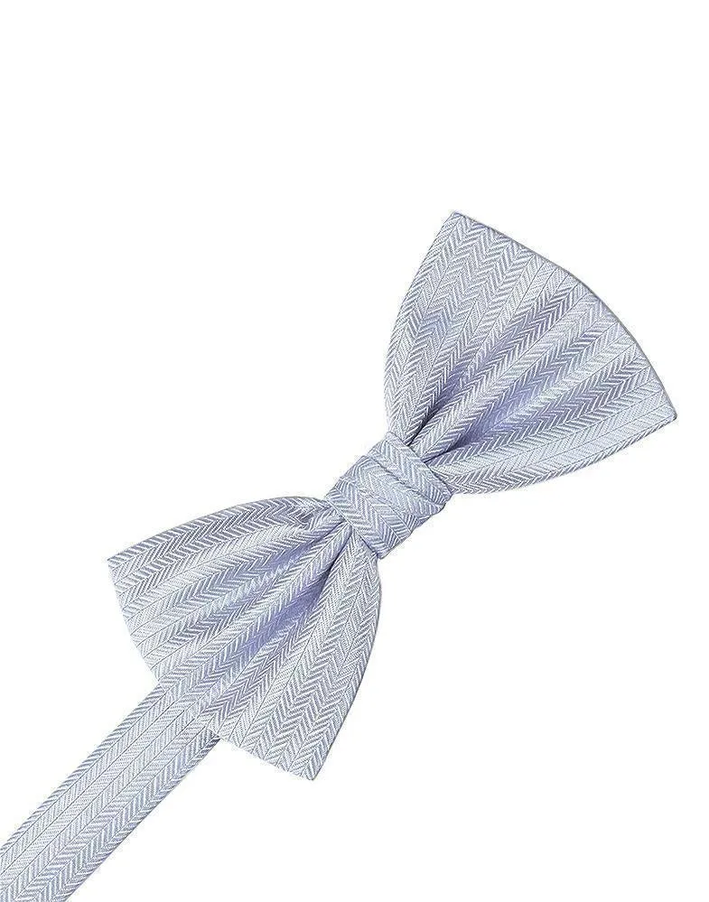 Aqua Herringbone Bow Tie