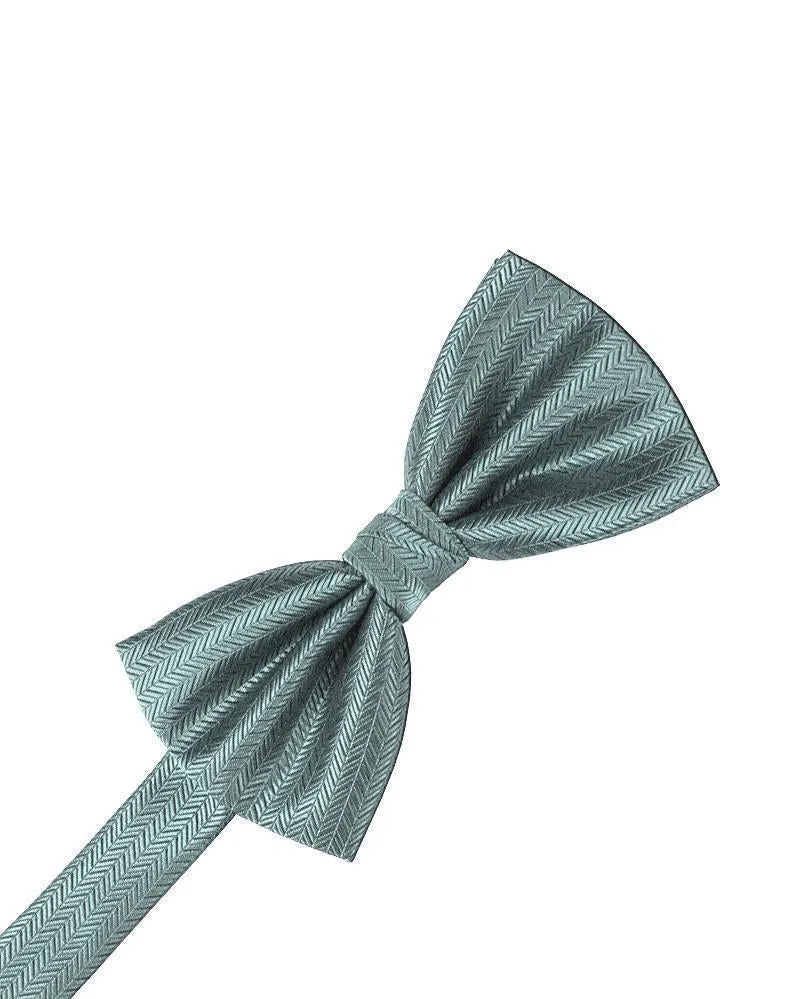 Asphalt Herringbone Bow Tie