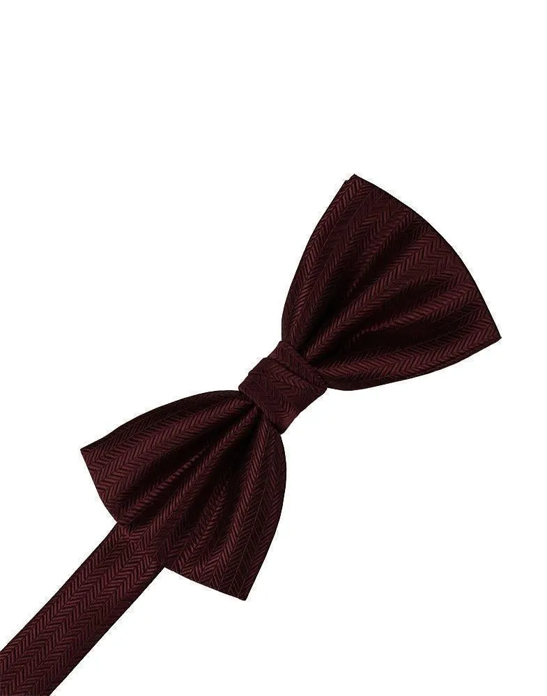 Asphalt Herringbone Bow Tie