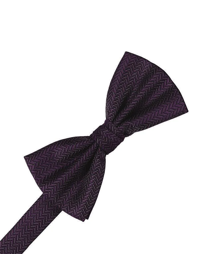 Asphalt Herringbone Bow Tie