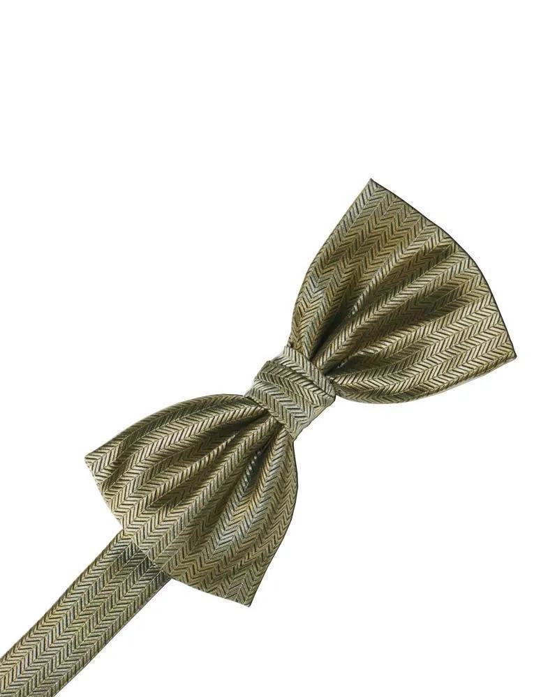 Asphalt Herringbone Bow Tie