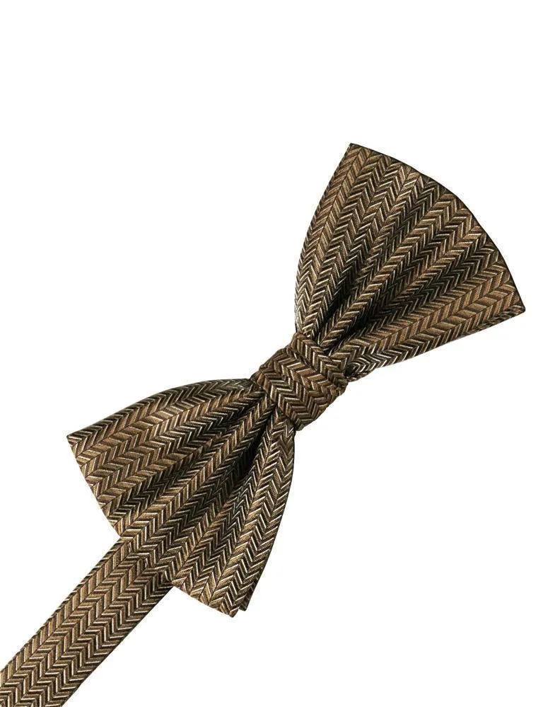 Asphalt Herringbone Bow Tie