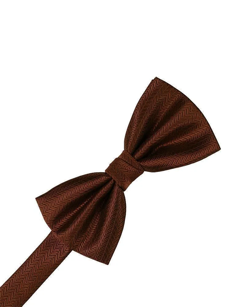 Asphalt Herringbone Bow Tie