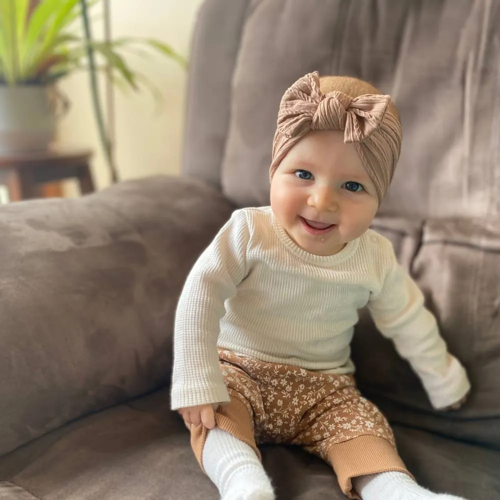 Baby Top Knot Single Bow Headband Fuchsia