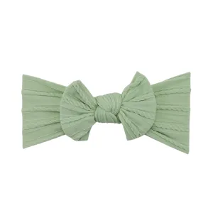 Baby Top Knot Single Bow Headband Laurel Green