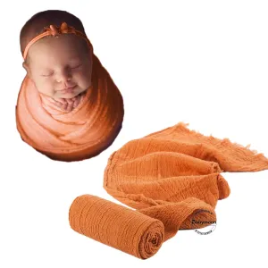 Babymoon Cheese Wrap Stretchble Baby Photography Shoot Wrap Cloth - Orange