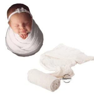 Babymoon Cheese Wrap Stretchble Baby Photography Shoot Wrap Cloth -White