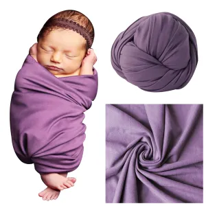 Babymoon Jersey Stretchble Baby Photography Shoot Wrap Cloth- Purple