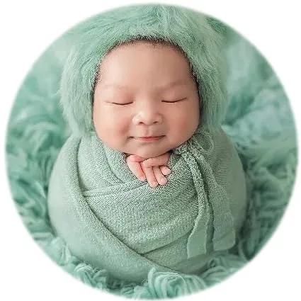 Babymoon Knitted Premium Wool Wrap | Baby Photography Shoot Wrap | Green