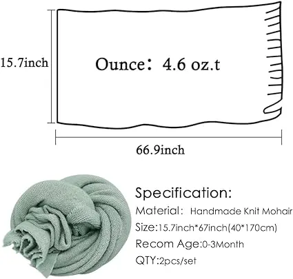 Babymoon Knitted Premium Wool Wrap | Baby Photography Shoot Wrap | Green