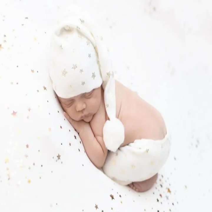 Babymoon Set of 2 | Starry Wrap and Layer | Baby Photography Props | White