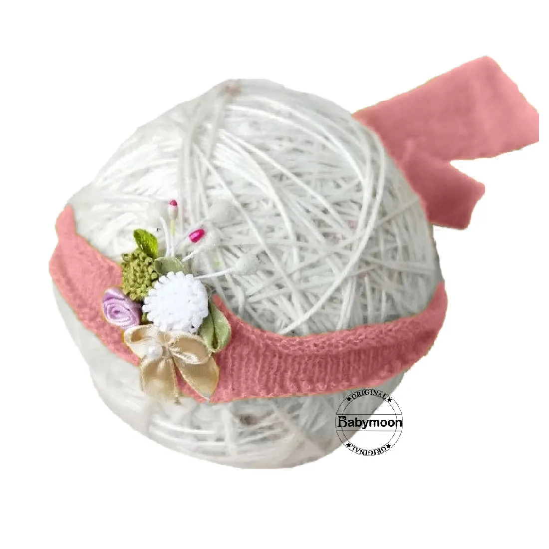 Babymoon Textured Stretchble Baby Photography Shoot Wrap Cloth With Hairband - Dark Pink