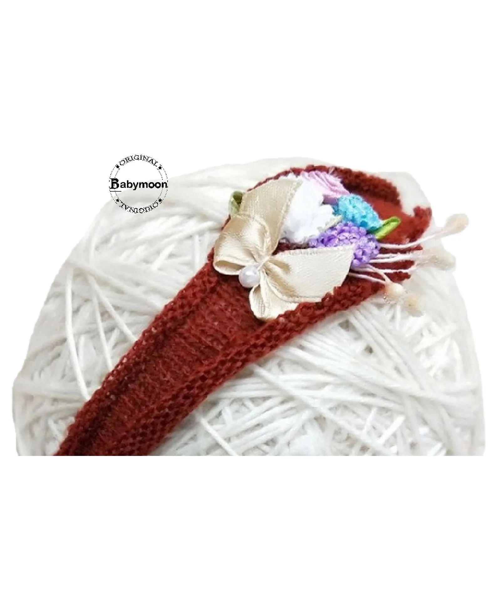 Babymoon Textured Stretchble Baby Photography Shoot Wrap Cloth With Hairband - Maroon