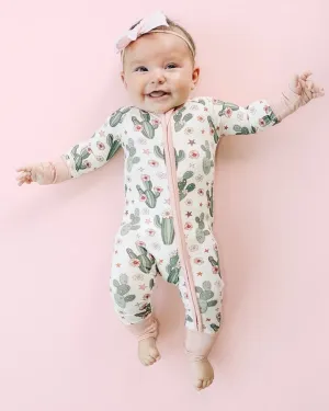 Bamboo Zip Romper | Cactus Flower