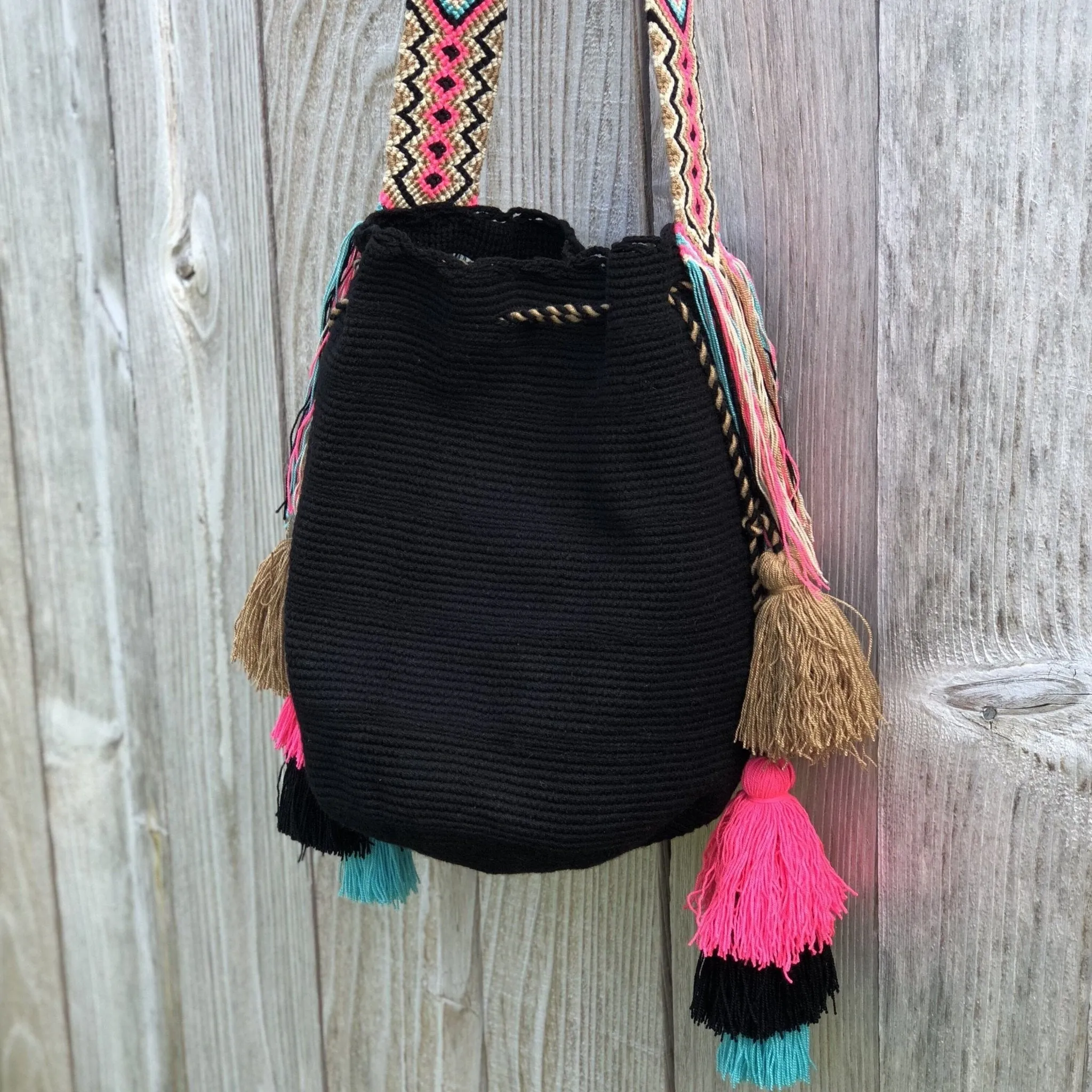 Bohemian Bags with Multi-Tassels and Macrame Strap