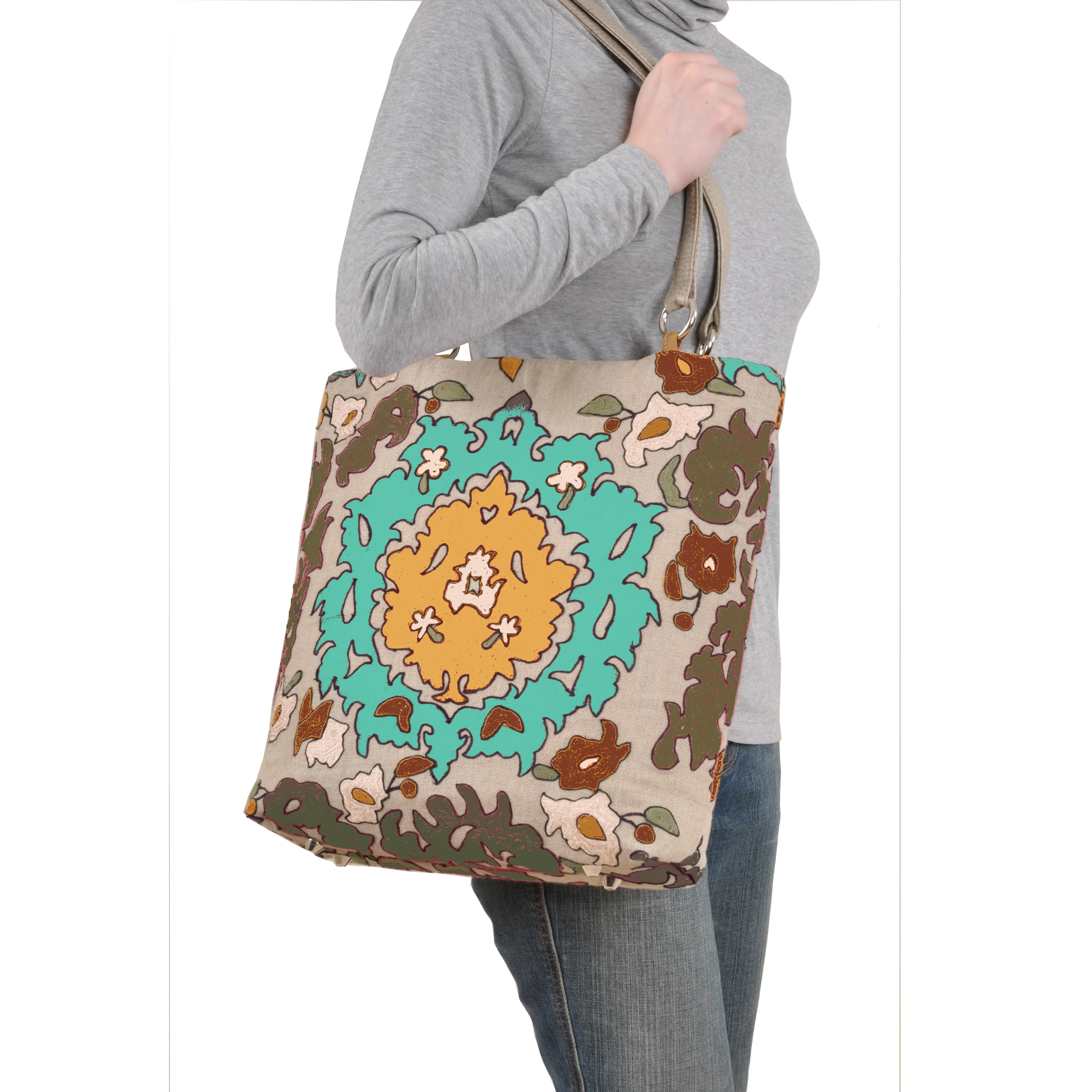 Bohemian Green Large Tote