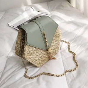 Bohemian Hexagon Straw Handbag