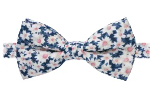 Boys' Cotton Floral Bow Tie, Blue/Pink (Color F28)