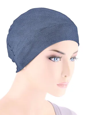 CE-CHEMOCAP-DENIM#Chemo Cap Buttery Soft in Denim