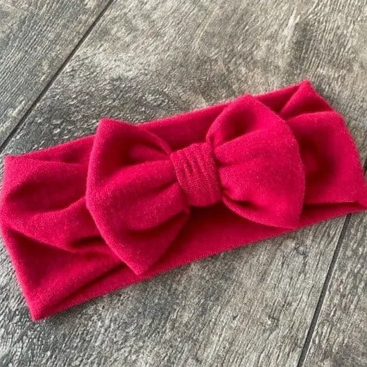 Cozy Red Bow Turban Headband