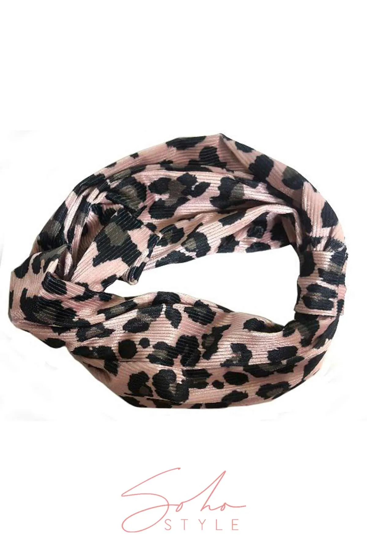 Deluxe Pink Leopard Print Headband