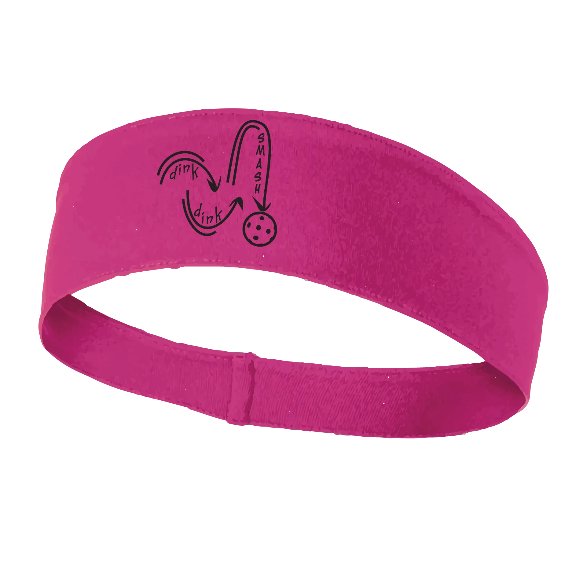 Dink Dink Smash (Black) | Pickleball Headband | 100% Polyester