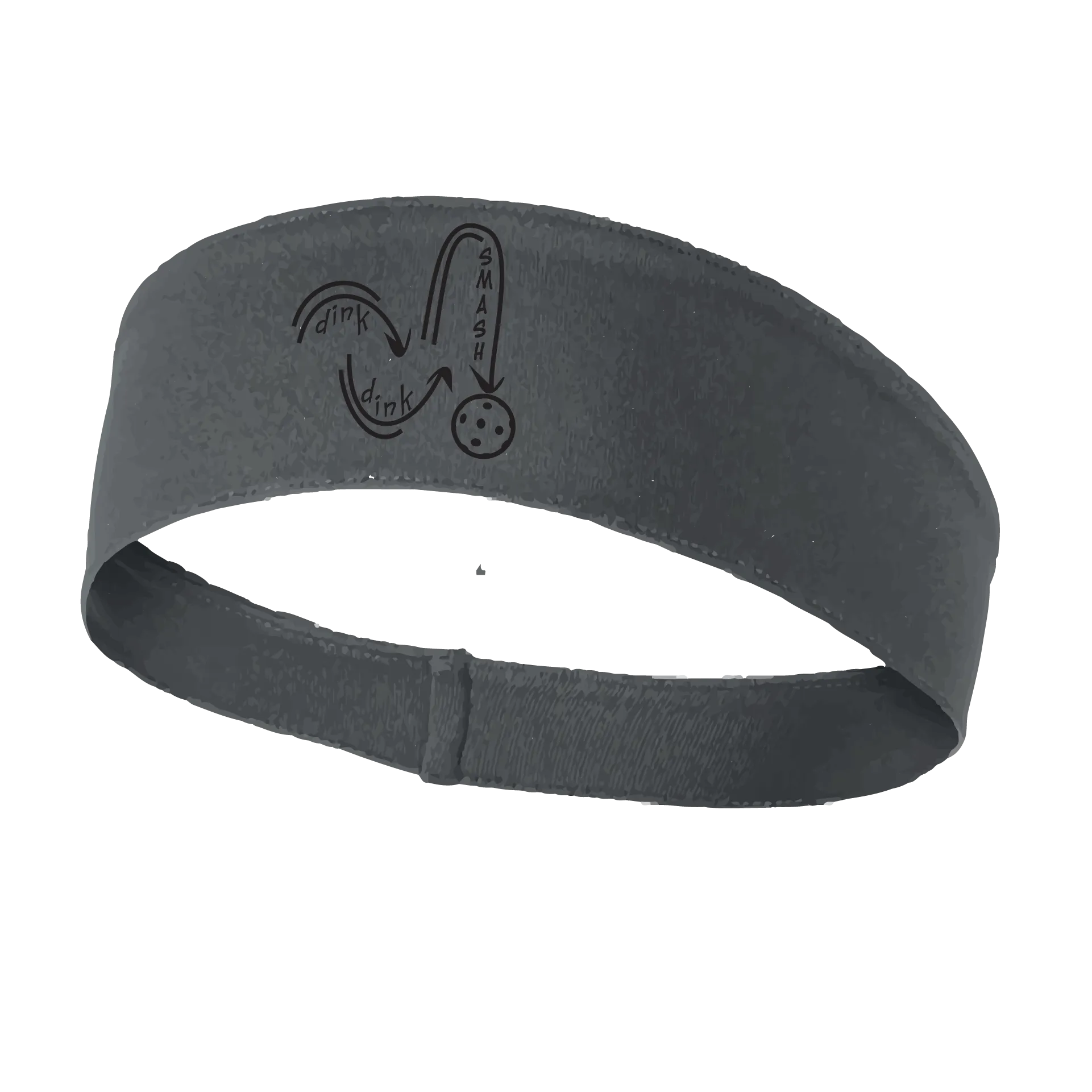 Dink Dink Smash (Black) | Pickleball Headband | 100% Polyester