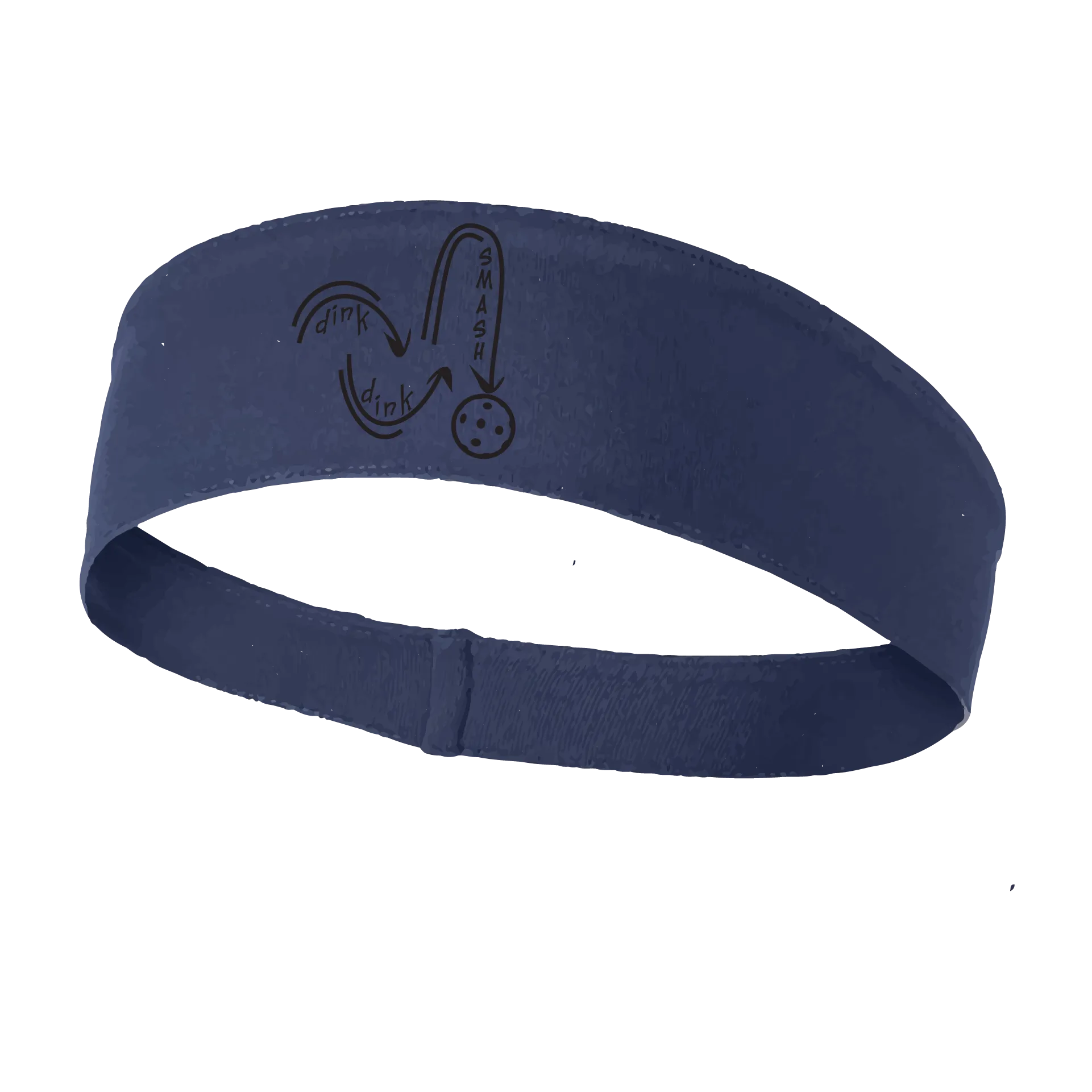 Dink Dink Smash (Black) | Pickleball Headband | 100% Polyester