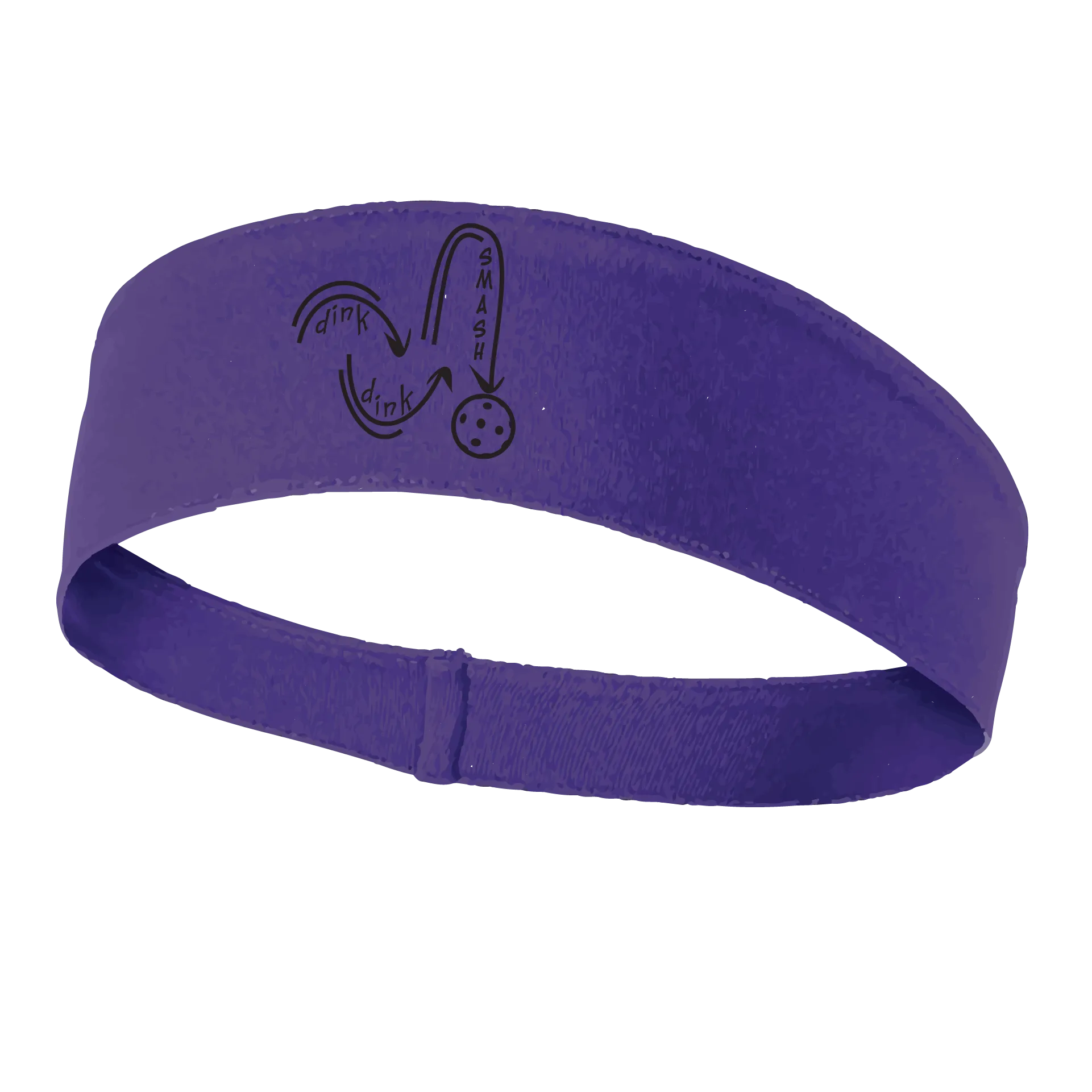 Dink Dink Smash (Black) | Pickleball Headband | 100% Polyester