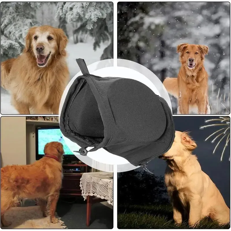 Dog Calming Hoodie Noise Reduction Earmuffs for Thunderstorms Fireworks