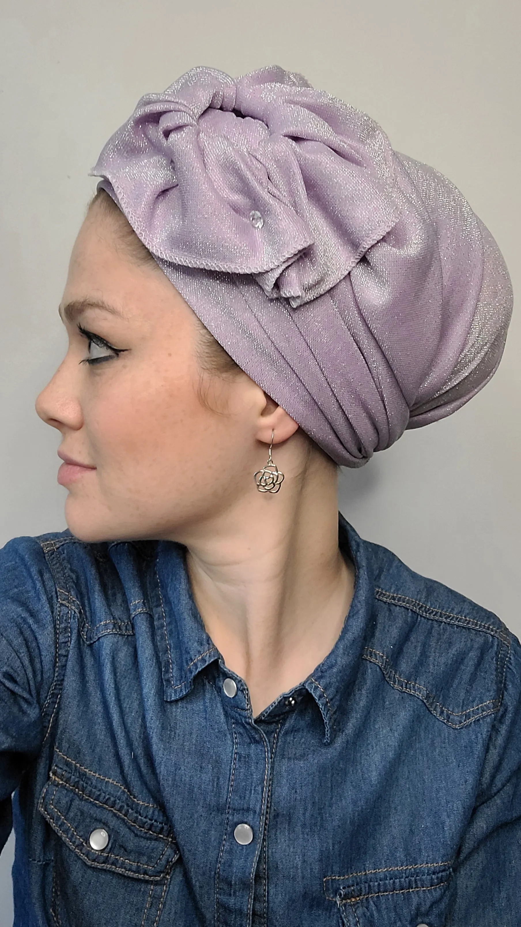 Elegant Shimmery Long Scarf with Scrunchie