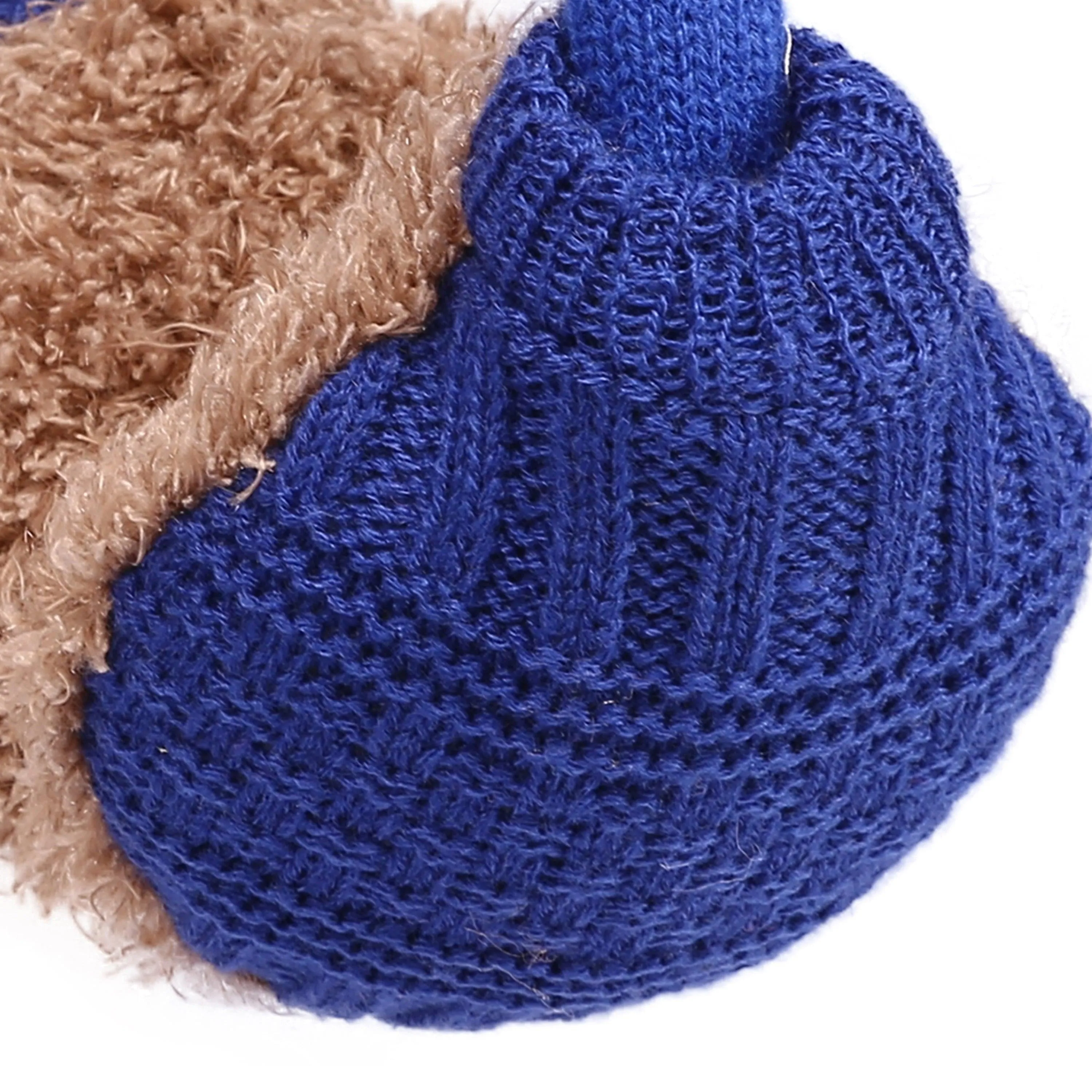 FabSeasons Blue Knitted Winter Outdoor Ear Muffs