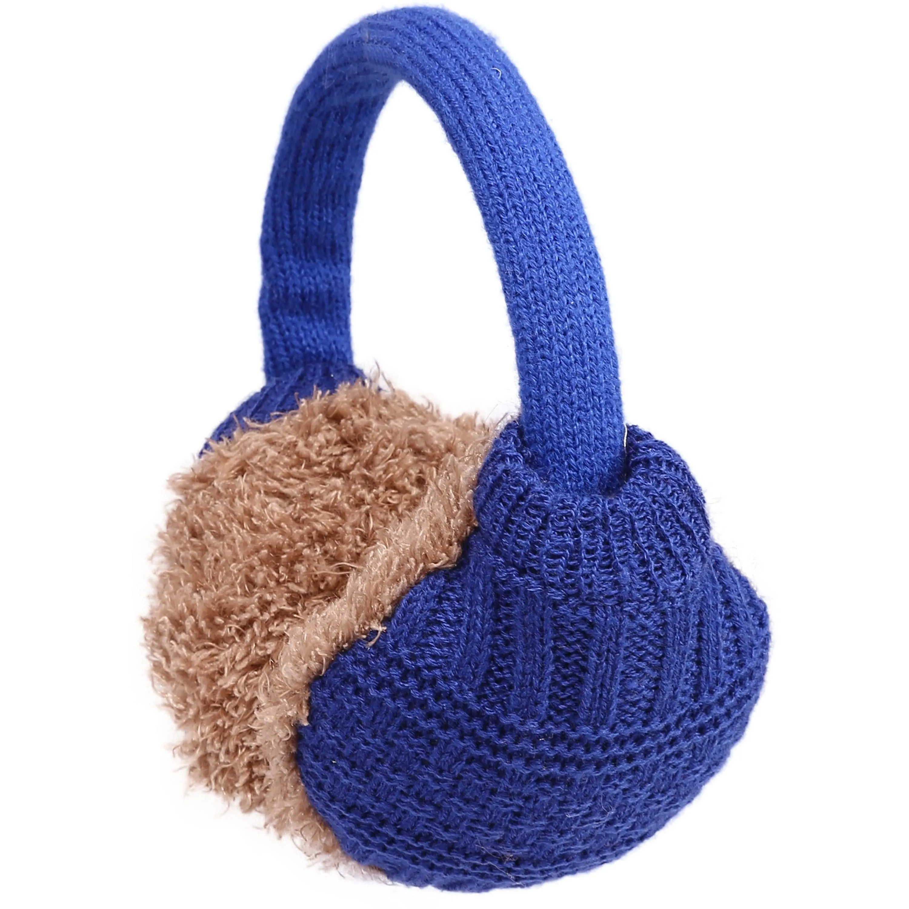 FabSeasons Blue Knitted Winter Outdoor Ear Muffs