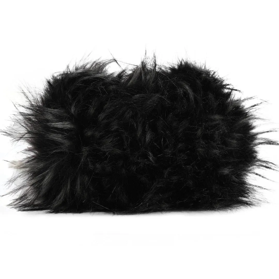 FabSeasons Furry Black Winter Ear Muffs