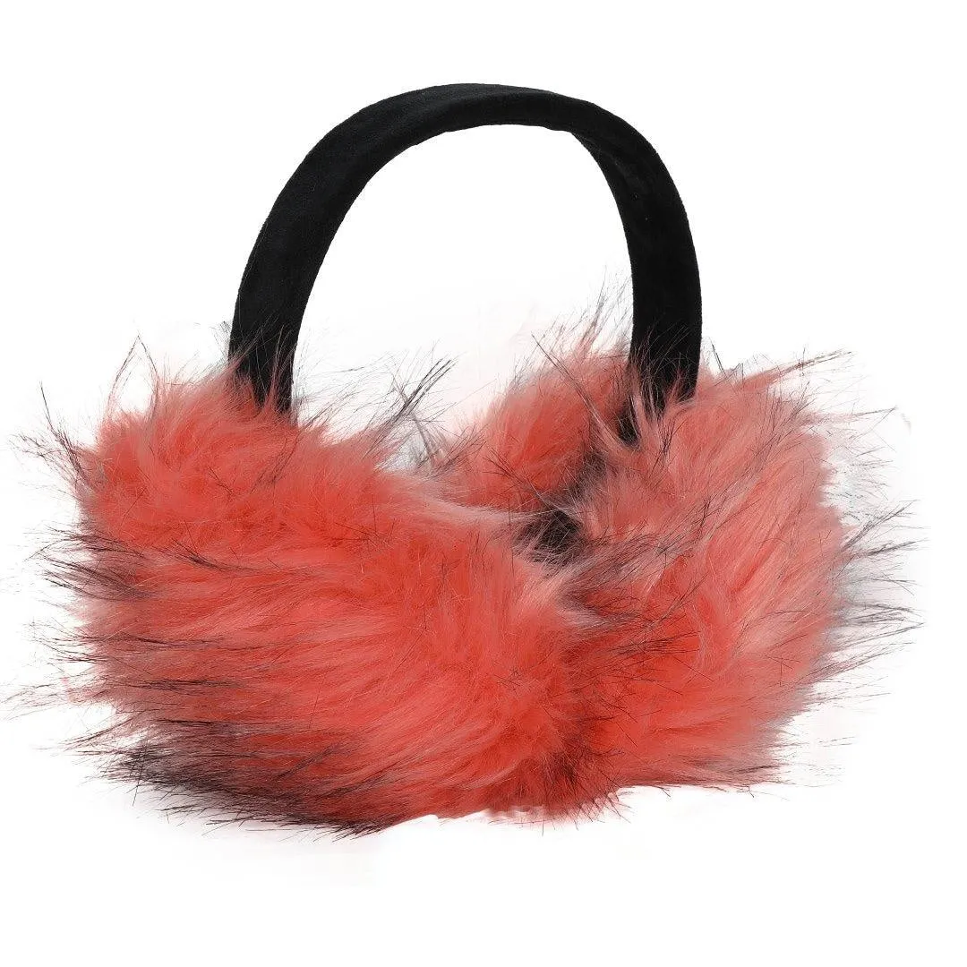 FabSeasons Furry Peach Winter Ear Muffs