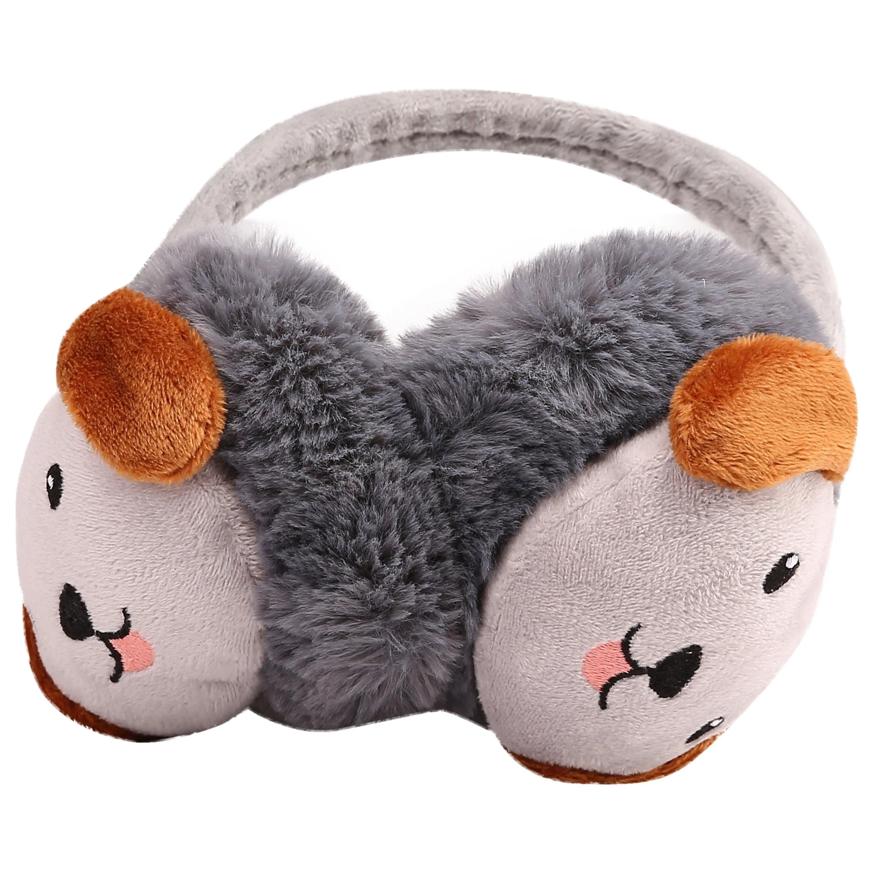 FabSeasons Grey Winter Outdoor Puppy face Ear Muffs