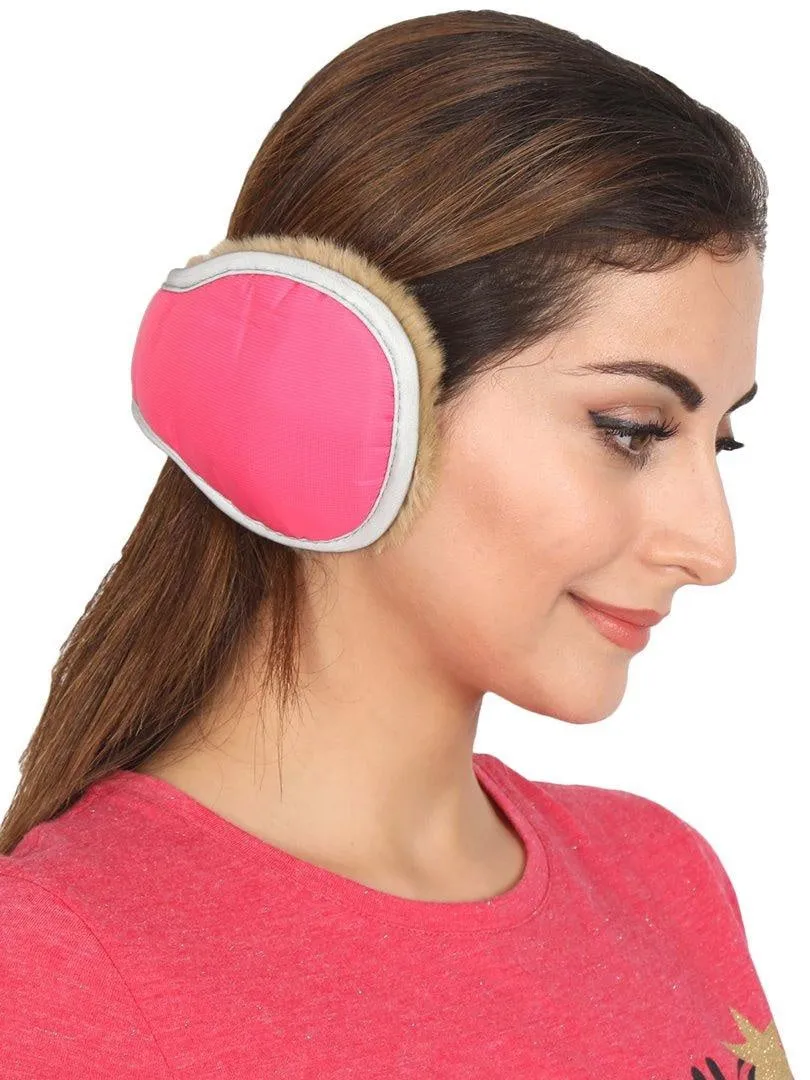 FabSeasons Outdoor Foldable Pink Ear Muffs for Men and Women