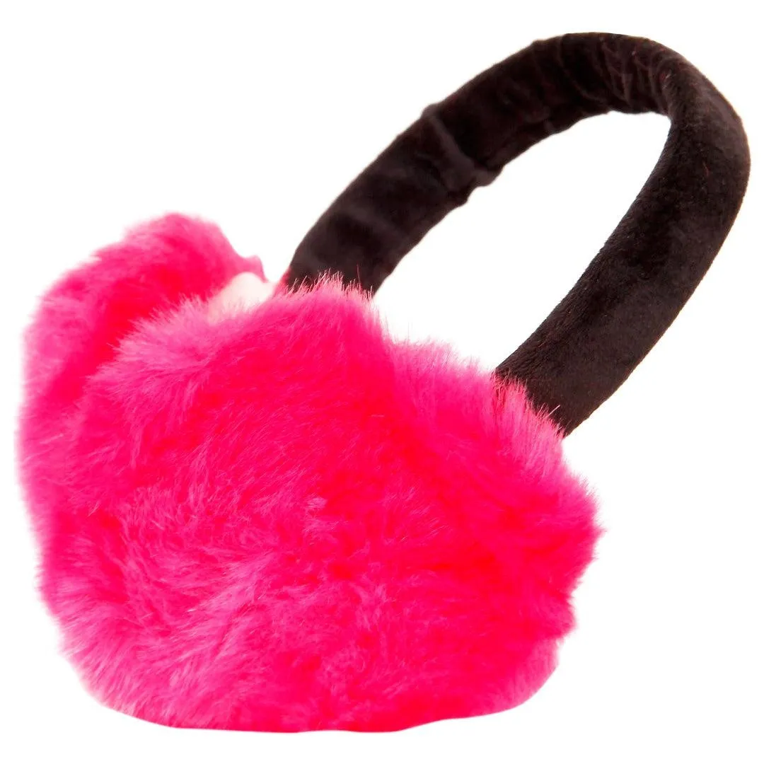 FabSeasons Pink Faux Fur Winter Outdoor Ear Muffs