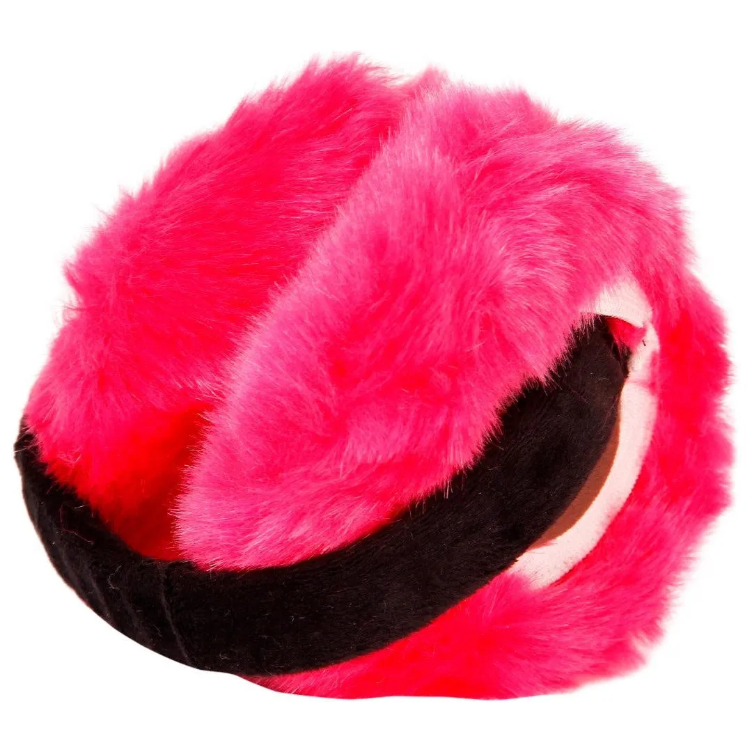 FabSeasons Pink Faux Fur Winter Outdoor Ear Muffs