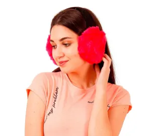 FabSeasons Pink Faux Fur Winter Outdoor Ear Muffs