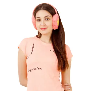 FabSeasons Pink Star Printed Winter EarMuffs