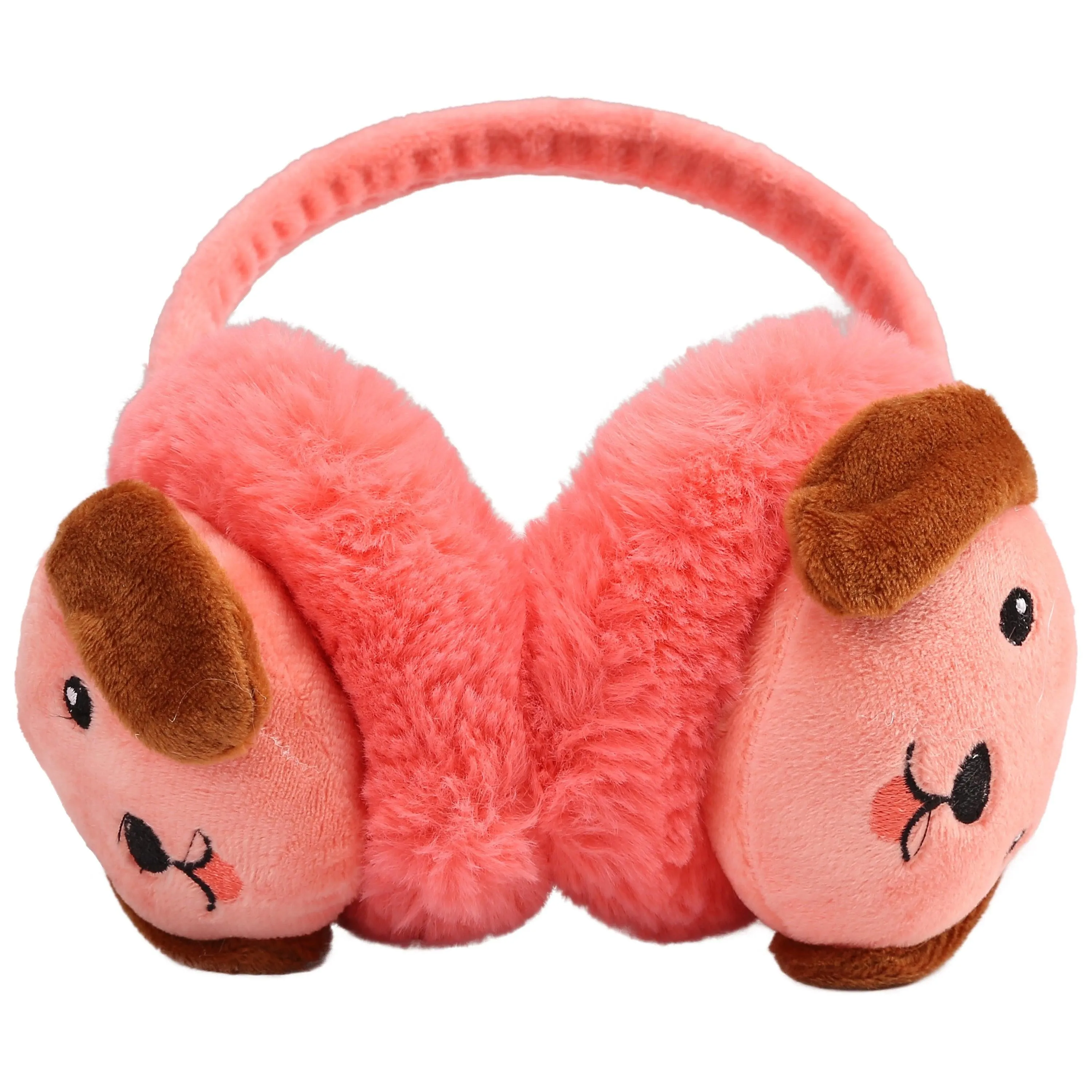 FabSeasons Pink Winter Outdoor Puppy face Ear Muffs