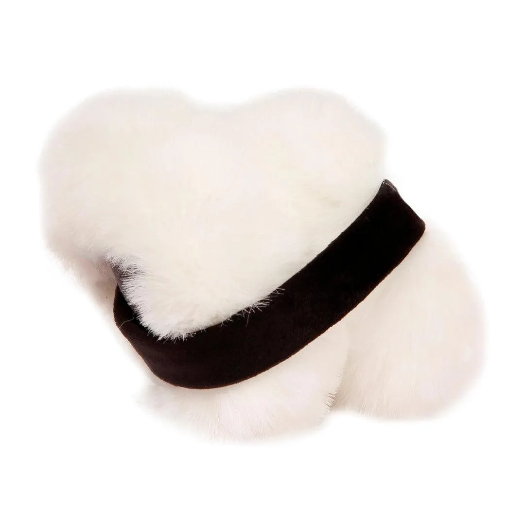 FabSeasons White Faux Fur Winter Outdoor Ear Muffs