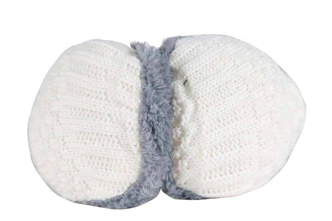 FabSeasons WhiteGrey Knitted Winter Outdoor Ear Muffs