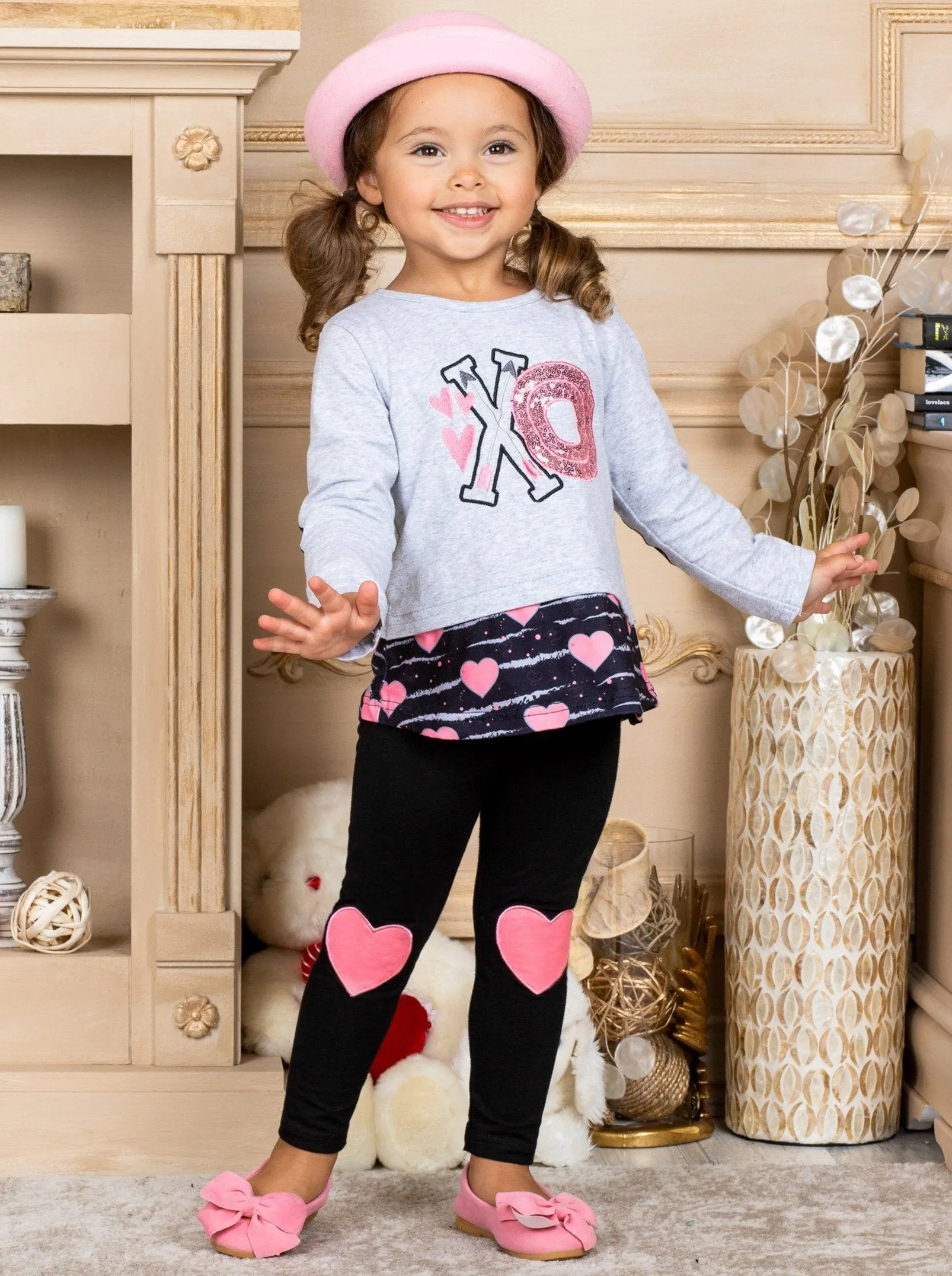 Girls  Make My Heart Glow Top and Leggings Set